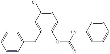 2-benzyl-4-chlorophenyl N-phenylcarbamate Struktur
