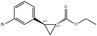 trans-2-(3-Bromo-phenyl)-cyclopropanecarboxylic acid ethyl ester Struktur