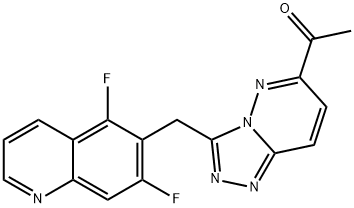 Ethanone, 1-[3-[(5,7-difluoro-6-quinolinyl)methyl]-1,2,4-triazolo[4,3-b]pyridazin-6-yl]- Structure