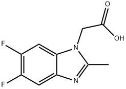 2-(5,6-difluoro-2-methyl-1H-1,3-benzodiazol-1-yl)acetic acid Struktur