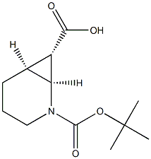(1S,6S,7S)-2-(tert-butoxycarbonyl)-2-azabicyclo[4.1.0]heptane-7-carboxylic acid Struktur
