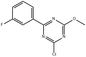 2-Chloro-4-(3-fluorophenyl)-6-methoxy-1,3,5-triazine Struktur