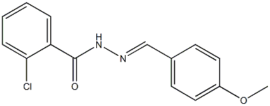 2-chloro-N'-[(1E)-(4-methoxyphenyl)methylidene]benzohydrazide Struktur