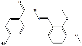 4-amino-N'-[(1E)-(2,3-dimethoxyphenyl)methylidene]benzohydrazide Struktur