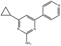2-amino-4-(pyridin-4-yl)-6-cyclopropylpyrimidine Struktur