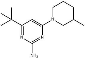 2-amino-4-(3-methylpiperidin-1-yl)-6-(tert-butyl)pyrimidine Struktur
