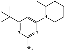 2-amino-4-(2-methylpiperidin-1-yl)-6-(tert-butyl)pyrimidine Structure