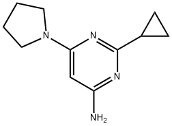 4-Amino-2-cyclopropyl-6-(pyrrolidino)pyrimidine Struktur