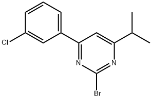 2-Bromo-4-(3-chlorophenyl)-6-(iso-propyl)pyrimidine Structure