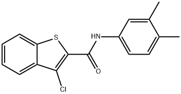 3-chloro-N-(3,4-dimethylphenyl)-1-benzothiophene-2-carboxamide Struktur