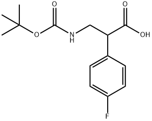 3-{[(tert-butoxy)carbonyl]amino}-2-(4-fluorophenyl)propanoic acid Struktur