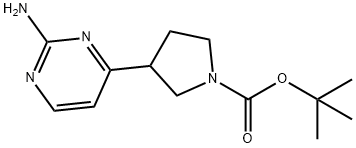 tert-butyl 3-(2-aminopyrimidin-4-yl)pyrrolidine-1-carboxylate Struktur