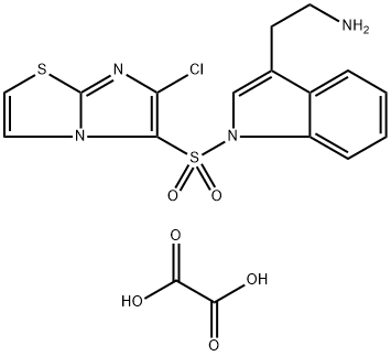 1-[(6-Chloroimidazo[2,1-b]thiazol-5-yl)sulfonyl]-1H-indole-3-ethanamine oxalate Struktur