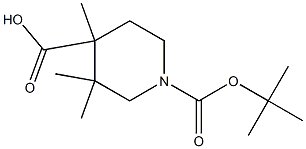 1-(tert-butyl) 4-methyl 3,3-dimethylpiperidine-1,4-dicarboxylate Struktur