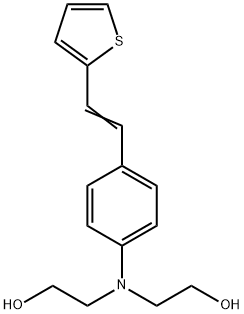 2-[(2-hydroxyethyl)({4-[2-(thiophen-2-yl)ethenyl]phenyl})amino]ethan-1-ol Struktur