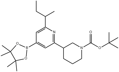 tert-butyl 3-(6-(sec-butyl)-4-(4,4,5,5-tetramethyl-1,3,2-dioxaborolan-2-yl)pyridin-2-yl)piperidine-1-carboxylate Struktur