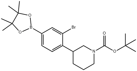 3-Bromo-4-(N-Boc-piperidin-3-yl)phenylboronic acid pinacol ester Structure