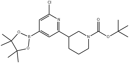 2-Chloro-6-(N-Boc-piperidin-3-yl)pyridine-4-boronic acid  pinacol esier Struktur