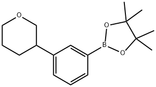 4,4,5,5-tetramethyl-2-(3-(tetrahydro-2H-pyran-3-yl)phenyl)-1,3,2-dioxaborolane Struktur