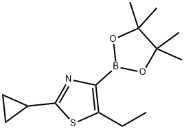 5-Ethyl-2-(cyclopropyl)thiazole-4-boronic acid pinacol ester Struktur