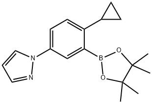 2-Cyclopropyl-5-(1H-pyrazol-1-yl)phenylboronic acid pinacol ester Structure
