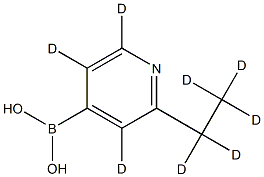 (2-(ethyl-d5)pyridin-4-yl-3,5,6-d3)boronic acid Struktur