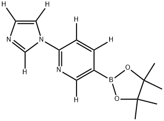 2-(1H-imidazol-1-yl-d3)-5-(4,4,5,5-tetramethyl-1,3,2-dioxaborolan-2-yl)pyridine-3,4,6-d3 Struktur
