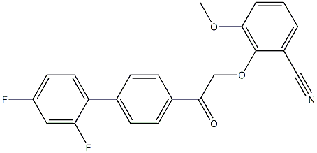 2-(2-{2',4'-difluoro-[1,1'-biphenyl]-4-yl}-2-oxoethoxy)-3-methoxybenzonitrile Struktur