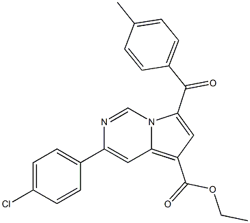 ethyl 3-(4-chlorophenyl)-7-(4-methylbenzoyl)pyrrolo[1,2-c]pyrimidine-5-carboxylate Struktur