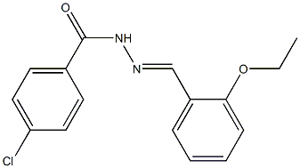 4-chloro-N'-[(1E)-(2-ethoxyphenyl)methylidene]benzohydrazide Struktur