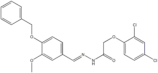 N'-[(1E)-[4-(benzyloxy)-3-methoxyphenyl]methylidene]-2-(2,4-dichlorophenoxy)acetohydrazide Struktur