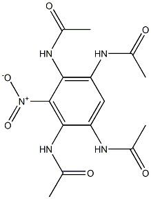 N-{2,4,5-tris(acetylamino)-3-nitrophenyl}acetamide Struktur