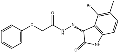 N'-(4-bromo-5-methyl-2-oxo-1,2-dihydro-3H-indol-3-ylidene)-2-phenoxyacetohydrazide Structure