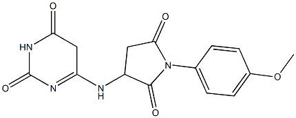 6-{[1-(4-methoxyphenyl)-2,5-dioxopyrrolidin-3-yl]amino}-2,3,4,5-tetrahydropyrimidine-2,4-dione Struktur