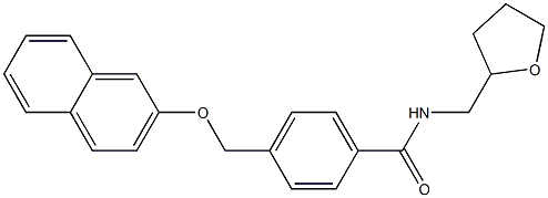 4-[(2-naphthyloxy)methyl]-N-(tetrahydro-2-furanylmethyl)benzamide Struktur