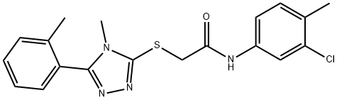 N-(3-chloro-4-methylphenyl)-2-{[4-methyl-5-(2-methylphenyl)-4H-1,2,4-triazol-3-yl]sulfanyl}acetamide Struktur