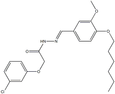 2-(3-chlorophenoxy)-N'-[4-(hexyloxy)-3-methoxybenzylidene]acetohydrazide Struktur