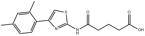 5-{[4-(2,4-dimethylphenyl)-1,3-thiazol-2-yl]amino}-5-oxopentanoic acid Struktur