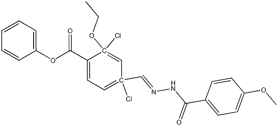 2-ethoxy-4-[(1E)-{[(4-methoxyphenyl)formamido]imino}methyl]phenyl 2,4-dichlorobenzoate Structure
