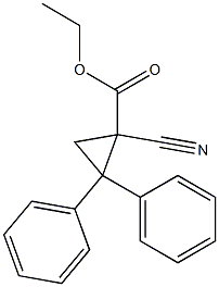 ethyl 1-cyano-2,2-diphenylcyclopropane-1-carboxylate Struktur