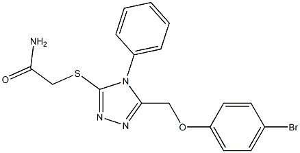 2-[(5-{[(4-bromophenyl)oxy]methyl}-4-phenyl-4H-1,2,4-triazol-3-yl)sulfanyl]acetamide Struktur