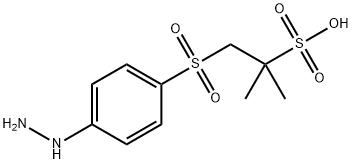 1-(4-hydrazinylbenzenesulfonyl)-2-methylpropane-2-sulfonic acid Struktur