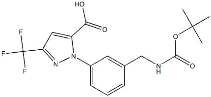 1-[3-[[[(1,1-Dimethylethoxy)carbonyl]amino]methyl]phenyl]-3-(trifluoromethyl)-1H-pyrazole-5-carboxylic acid Struktur