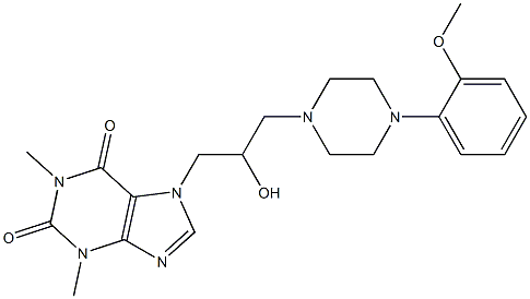 7-{2-hydroxy-3-[4-(2-methoxyphenyl)-1-piperazinyl]propyl}-1,3-dimethyl-3,7-dihydro-1H-purine-2,6-dione Structure