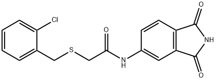 2-[(2-chlorobenzyl)sulfanyl]-N-(1,3-dioxo-2,3-dihydro-1H-isoindol-5-yl)acetamide Struktur