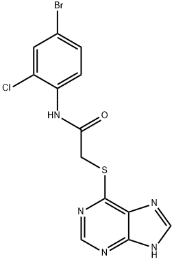 N-(4-bromo-2-chlorophenyl)-2-(9H-purin-6-ylthio)acetamide Struktur