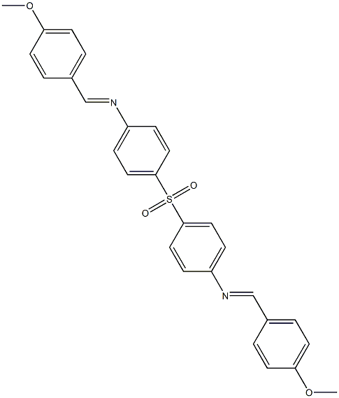 (1E)-1-(4-methoxyphenyl)-N-(4-{4-[(E)-[(4-methoxyphenyl)methylidene]amino]benzenesulfonyl}phenyl)methanimine Struktur