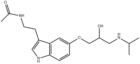 N-(2-{5-[2-hydroxy-3-(isopropylamino)propoxy]-1H-indol-3-yl}ethyl)acetamide Struktur