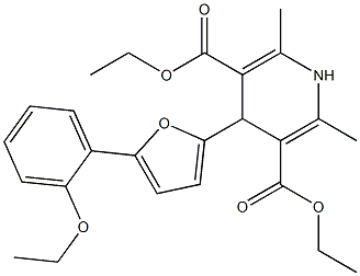 3,5-diethyl 4-[5-(2-ethoxyphenyl)furan-2-yl]-2,6-dimethyl-1,4-dihydropyridine-3,5-dicarboxylate Struktur