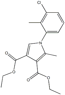 3,4-diethyl 1-(3-chloro-2-methylphenyl)-2-methyl-1H-pyrrole-3,4-dicarboxylate Structure